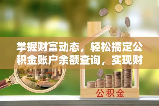 潮阳掌握财富动态，轻松搞定公积金账户余额查询，实现财务自由第一步